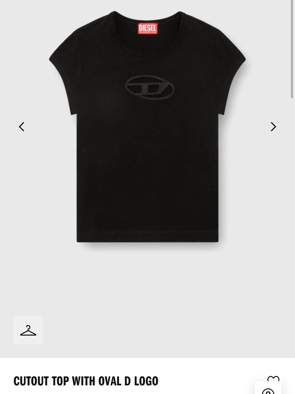 Diesel Black Short-Sleeve Kids Tee with Oval D Logo